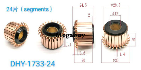 12*28.5*24.5mm 24p Copper Bars Alternator Electric Motor Commutator Copper Commutator  Armature Commutator ► Photo 1/1