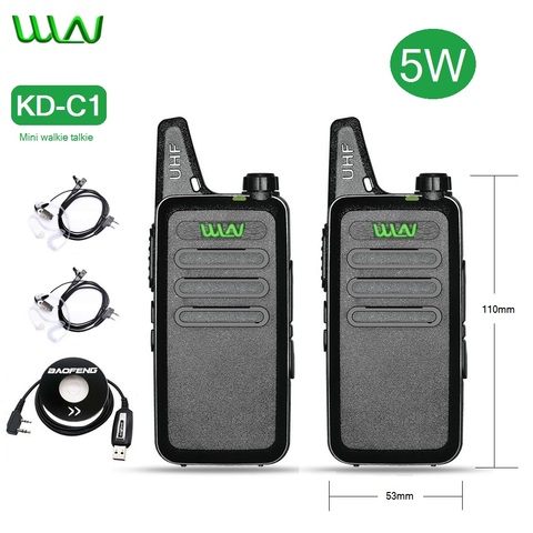 1/2/3/4/5/6PCS Mini Walkie Talkies WLN KD-C1 Portable Radio Station UHF 430-440MHz KDC1 Ham Radio Transceiver Clear Voice Signal ► Photo 1/6