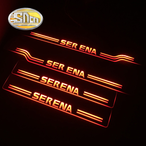 SNCN 4PCS Car LED Door Sill For Nissan Serena Ultra-thin Acrylic Dynamic LED Welcome Light Scuff Plate Pedal ► Photo 1/5