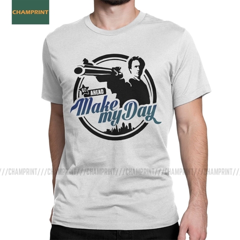 Make My Day Dirty Harry Men's T Shirt Clint Eastwood Movie Killer Novelty Tees Short Sleeve T-Shirts Pure Cotton Printed Tops ► Photo 1/6