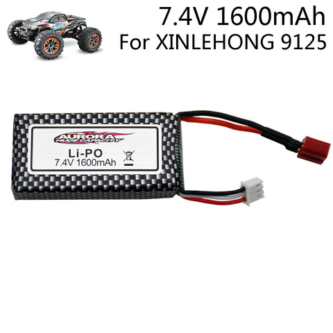 7.4V 1600mah Lipo Battery For XINLEHONG 9125 Remote Control toys Car Spare Parts 9125 battery Accessory 7.4V batteries wholesale ► Photo 1/6
