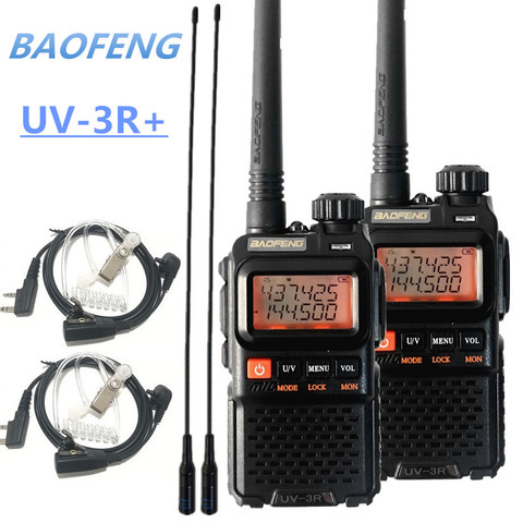 2PCS BAOFENG UV-3R+ Mini Walkie Talkie UHF VHF Portable CB Radio Transceiver UV3R Plus Amateur Ham Radio Station Woki Toki 3W ► Photo 1/6