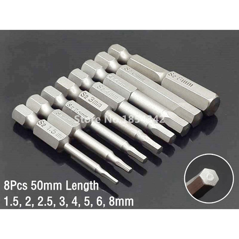 5/8Pcs Set 50mm 1/4 Inch Hex Shank Magnetic Hex Head Screwdriver Bits Electric Driver Bits Hand Tools Screwdriver Drill Bit S2 ► Photo 1/5