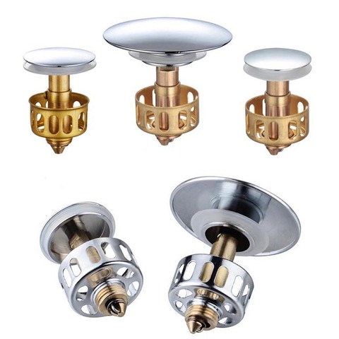 Copper Bouncing Core Filter Cover with Basket Shower Floor Drain Bathroom Plug Trap Hair Catcher Basin Faucet Accessories ► Photo 1/6
