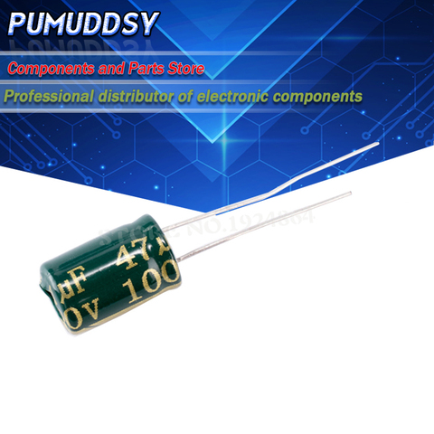 20PCS Higt quality 100V47UF 8*12mm 47UF 100V 8*12 Electrolytic capacitor ► Photo 1/2