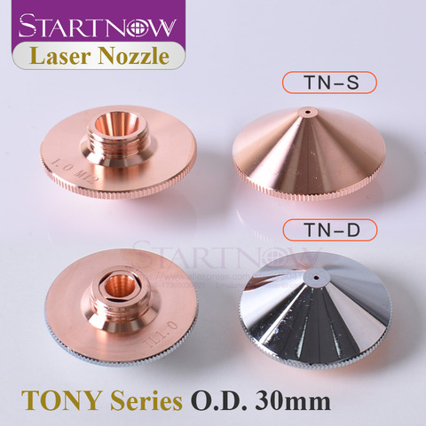 Startnow O.D. 30mm TONY TN-30 Laser Cutting Nozzle Single Layer Double Caliber 1.2 1.5 2.0 2.5 3.0 For Fiber Laser Head Holder ► Photo 1/6