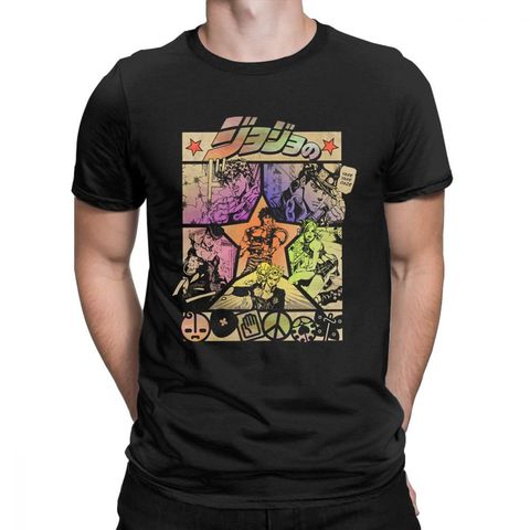 Jojo's Page JoJo Bizarre Adventure Vintage T Shirts Men Short Sleeve Tops Designs Tees Pure Cotton O-Neck T-Shirt ► Photo 1/3