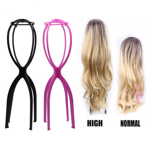 50cm Black/Pink/White Color Ajustable High Wig Stand Plastic Wig Holder Portable Folding For Styling Display women long wig ► Photo 1/6