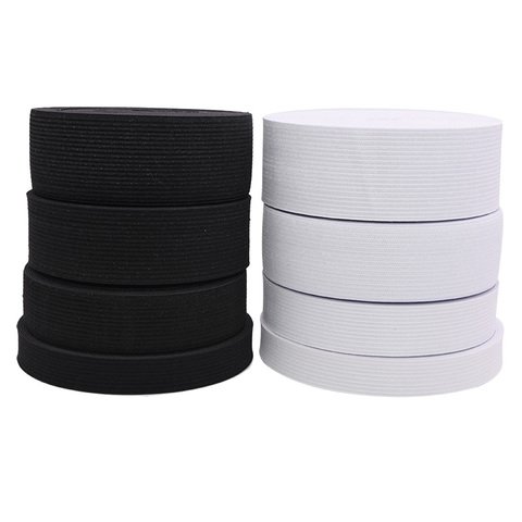 5 Yard Elastic Bands White and Black 15/20/25/30/35/40/45mm Polyester Elastic Bands for Clothes Garment Sewing Craft Accessories ► Photo 1/6