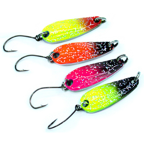 4pcs Mini Spoon Jig Trout Bass Winter Tackle Fishing Lure Set Metal Single Hook Spinnerbait Stream Artificial Bait Hard Wobbler ► Photo 1/6