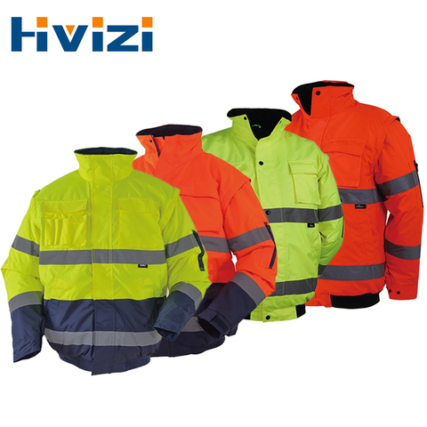 Adult High Visibility Parka Windproof Jacket Waterproof Parka Men's Work Reflective Parka Free Shipping ► Photo 1/1