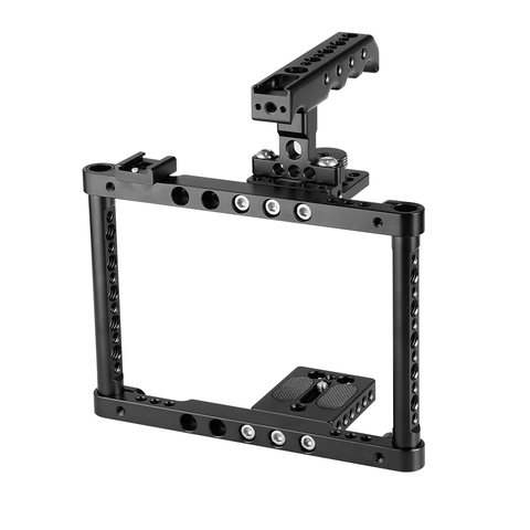 HDRIG Camera Cage Rig Full Frame With Top Cheese Handle Double Shoe Mount for Canon 70D 80D D3200 GH5/GH4 ► Photo 1/6