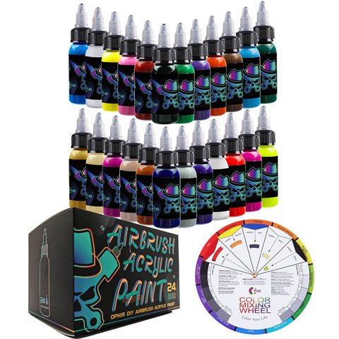 OPHIR Cake Airbrush Kit with Air Compressor Edible Pigment & Cake