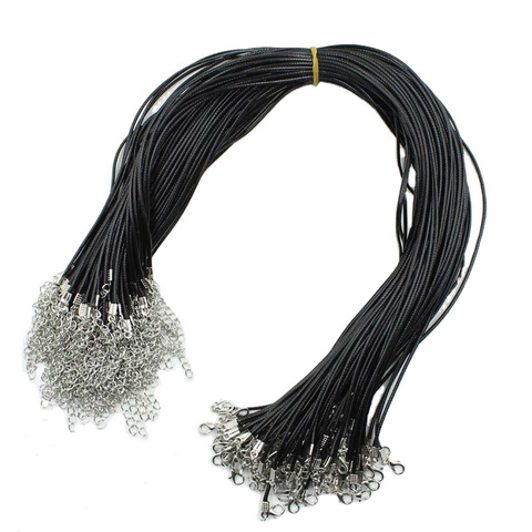 10pcs 1.5mm Black Multicolor Leather Cord Adjustable Chains Braided 45cm Rope For DIY Necklace Bracelet Jewelry Making Findings ► Photo 1/2