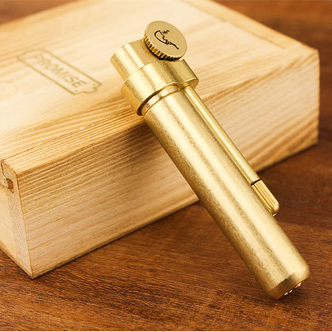 HONEST PROMISE Nostalgic brass metal oil/gas lighter Retro gasoline lighter Gift box ► Photo 1/6