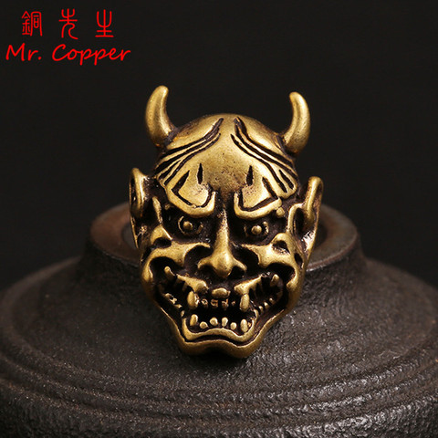 Solid Brass Goth Devil Skull Head Screwback Rivets Japanese Evil Hannya Mask Leather Craft Bag Wallet Garment Decoration Buttons ► Photo 1/6