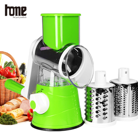 Vegetable Cutter Potato Multi Slicer Cheese Grater Chopper Mandolin Food Crusher Manual 3 In 1 Round Kitchen Accessories Gadget ► Photo 1/1