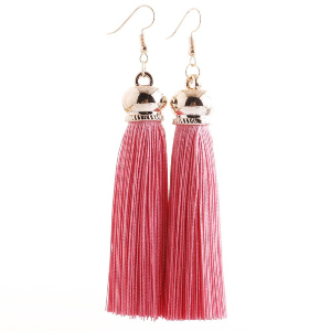 QianBei Brand Tassel Earrings Women Fashion Jewelry Bohemian Drop Dangle Long Earrings Silk Fabric Ethnic Vintage Earrings ► Photo 1/6