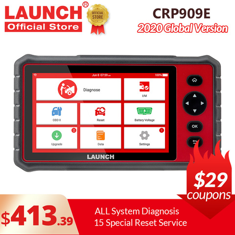LAUNCH X431 CRP909E OBD2 Car Full System Diagnostic Tool Code Reader Scanner with 15 Reset Service Update Online CRP909 CRP909X ► Photo 1/6