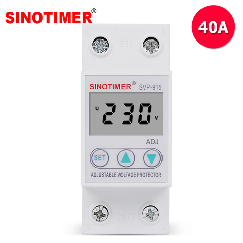 Manual Adjustable Circuit Voltage Protector Breaker 40A Over Under Voltage Monitoring Relay with Volt Meter ► Photo 1/6