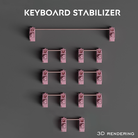 Lubricated Mechanical Keyboard Stabilizer Cherry Mx Switch Pcb Mounted Pink Case 6.25u 2u Modifier Key Stabiliser Plate Mounted ► Photo 1/5