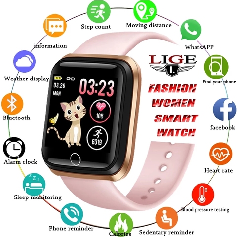 Smart Watch Heart Rate Blood Pressure Monitor Fitness Tracker for Android  iPhone