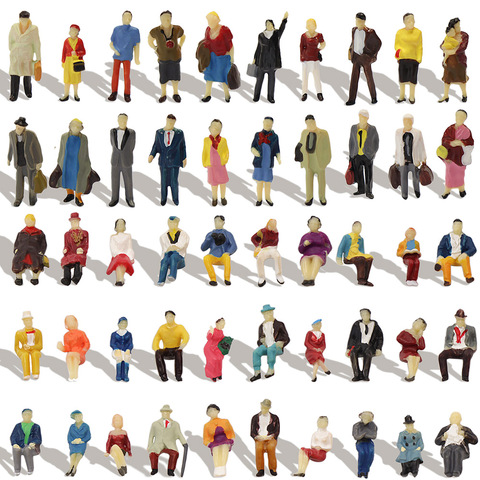 40-100pcs HO Scale Seated Standing People 1:87 Figures Passenger Model Building Kit P8715 ► Photo 1/6