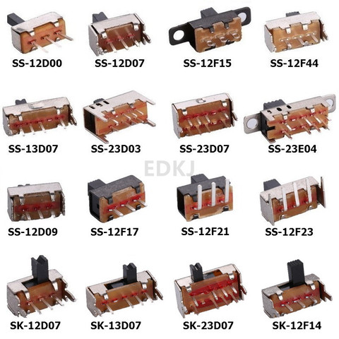 10pcs SS 12D00 Slide switch slide gear fluctuation band 2/3 file single double horizontal mini horizontal power supply ► Photo 1/4
