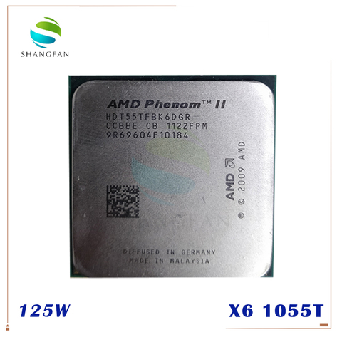 AMD Phenom X6 1055T X6-1055T 2.8GHz Six-Core CPU Processor HDT55TFBK6DGR 125W Socket AM3 938pin ► Photo 1/1