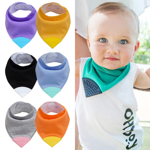 Baby Bandana Drool Teething Bibs Super Absorbent Soft Newborn Bibs Candy Solid Burp Cloth Scarf Baby Boy Girl Teether Bib ► Photo 1/6