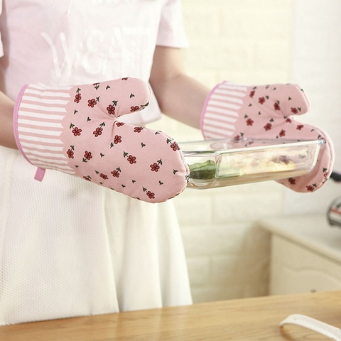 1 PcsMicrowave Oven Gloves Insulation Mat Heat-resistant BBQ Cooking Baking Gloves Household Kitchen Pot Oven Holder Mittens ► Photo 1/6