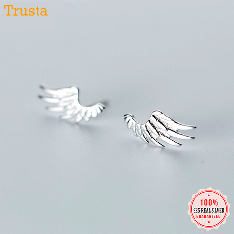 Trusta Womens 100% 925 Sterling Silver Jewelry Fashion Charm Angel Wings Stud Earrings Birthday Gift for Girls Kids Lady  DS1519 ► Photo 1/5