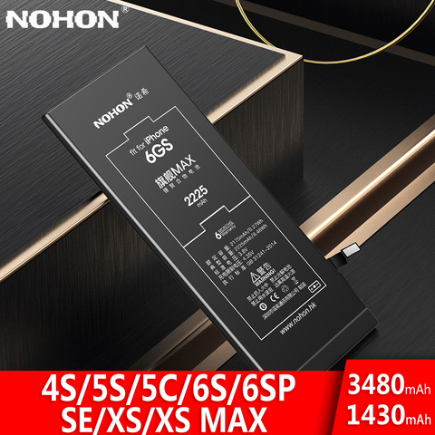 NOHON Phone Battery For Apple iPhone 6S Plus SE 5S 5C 4S XS MAX High Capacity Replacement Bateria Free Tools Retail Package ► Photo 1/6