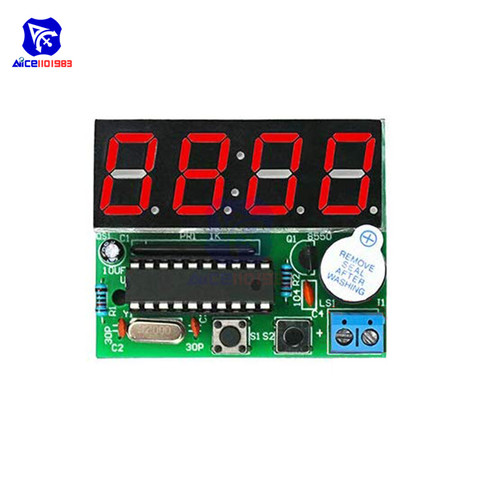 diymore AT89C2051 Digital 4 Bits Electronic Clock Electronic Component Suite DIY Kit ► Photo 1/5