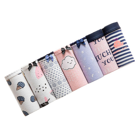 7Pcs/lot Panties Women's Briefs Comfortable Cotton Underwear Sexy Panties Lingerie Cueca Calcinhas Underpant Cute Panty S-XXL ► Photo 1/6