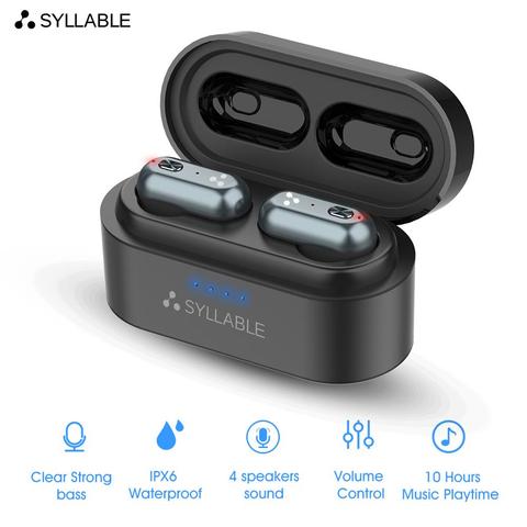 SYLLABLE S101 Strong bass TWS wireless headset Dual Dynamic Drivers QCC3020 Chip of SYLLABLE S101 wireless sport Earphones ► Photo 1/6