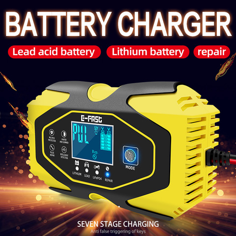 12v 24v 6A Car Charger 7-stage Full Automatic Pulse Repair Chargers Wet Dry Lithium LifePo4 Motorcycle Lead Acid Battery Charger ► Photo 1/6