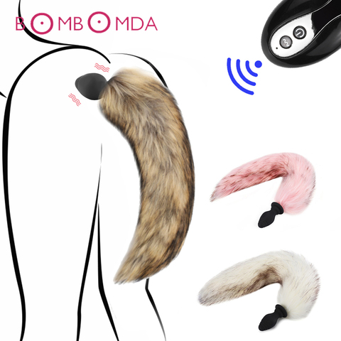 Fox Tail Anal Vibrato For Women Wireless Remote Dildo Butt Plug Vibrator G spot Stimulator Adult Sex Products Exotic Accessories ► Photo 1/6