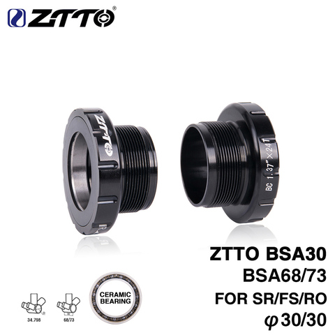 ZTTO BSA30 Ceramic Bottom Brackets BSA68 BSA ISO 68mm 73 MTB Road bike External Bearing Bottom Brackets for BB386 30mm Crankset ► Photo 1/6
