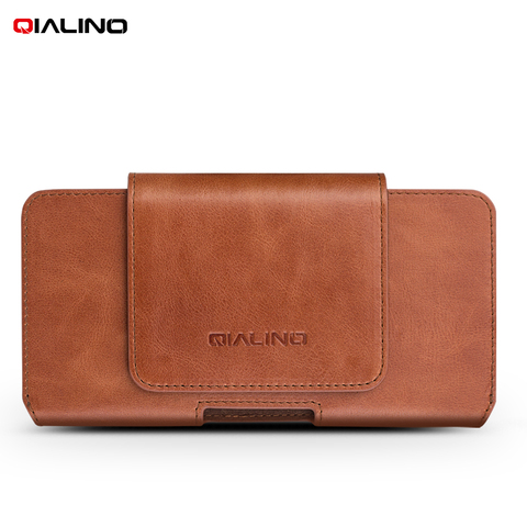 QIALINO Genuine Leather Case for iPhone 11 Business Style Pure Handmade Cover for Apple iPhone 11 Pro Max Nostalgia Phone Pouch ► Photo 1/1