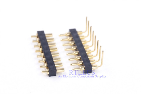 4 Pcs Spring Loaded Connector Pogo Pin Strip 8 Pin 2.54 Grid Male Right Angle Target Contact concave face Straight Throug Holes ► Photo 1/6