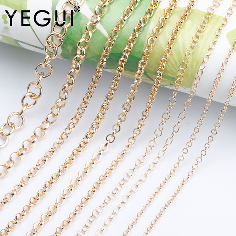 YEGUI C174,diy chain,18k gold plated,0.3microns,copper metal,charms,jump ring chains,jewelry making,diy bracelet necklace,3m/lot ► Photo 1/6