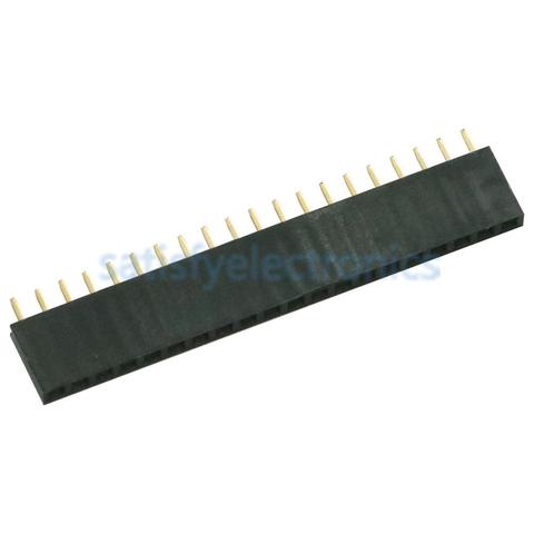 10Pcs 20Pin 2.54mm Single Row Female Pin Header 1x20 Straight Pin Socket Connector Pitch for Arduino ► Photo 1/4
