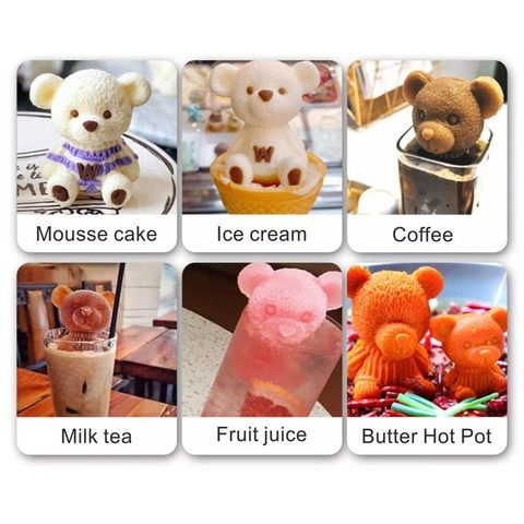 3D Toy DIY Silicone Mold Tool Ice Cube Maker bear dog Shape Chocolate Cake Tray Ice Cream Whiskey Coffee Wine Cocktail Ice Cube ► Photo 1/6