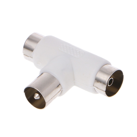 2 Way TV T Splitter Aerial Coaxial Cable Male to 2x Female Connectors Adapter ► Photo 1/6