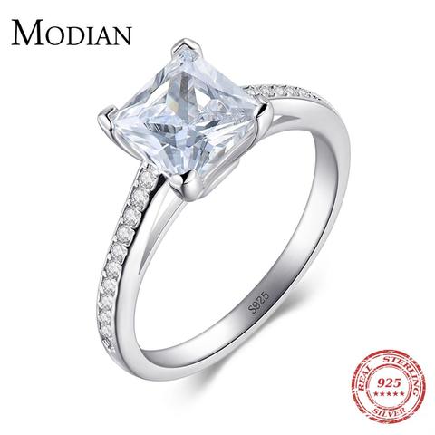 2022 MODIAN Engagement AAAAA Cubic Zircon Fashion Rings Real 925 sterling silver wedding ring bridal Jewelry for women ► Photo 1/6