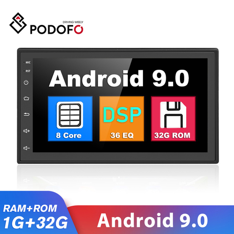 Podofo 2Din 8 Core Car Radio Android Multimedia Player For VW Hyundai Kia Honda Toyota Nissan Mitsubish Ford LADA Suzuki ► Photo 1/6