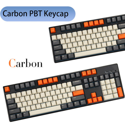 Carbon PBT Sublimation Keycap 108/104/87 Keys Side/Positive/Blank Engraved Keycaps For Ikbc Cherry MX Annie Mechanical Keyboard ► Photo 1/6