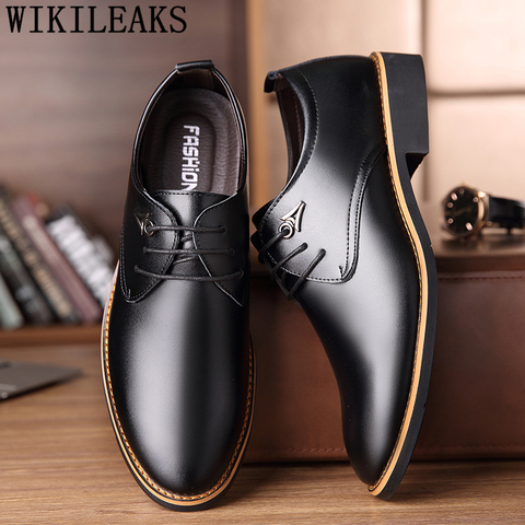 Brand Mens Formal Shoes Genuine Leather Coiffeur Brown Dress Designer Shoes Men Office Elegant Shoes Men Classic Sapato Oxford ► Photo 1/6