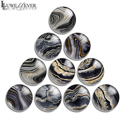 12mm 14mm 16mm 20mm 25mm 30mm 581 Marble Pattern Mix Round Glass Cabochon Jewelry Finding 18mm Snap Button Charm Bracelet ► Photo 1/6